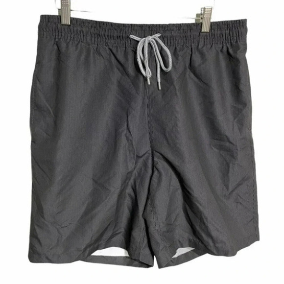 Kirkland M gray/black pinstripe swim‎ trunks - Picture 1 of 5